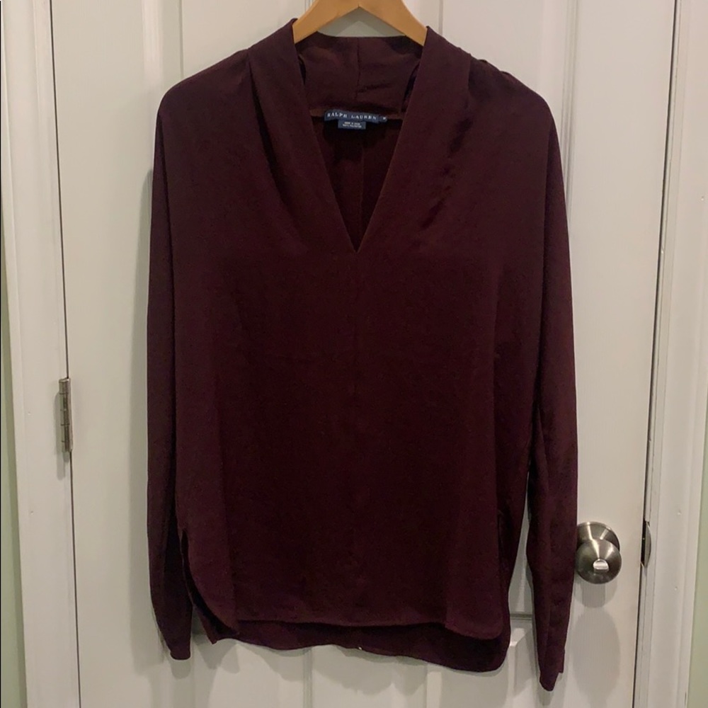Ralph Lauren Blue Label Dolman Sleeve Silk Blouse